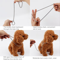 35cm Pet P Chain Pet Collars Pet Neck Strap Dog Neckband Snake Chain Dog Chain  Solid  Metal Chain Dog Collar
