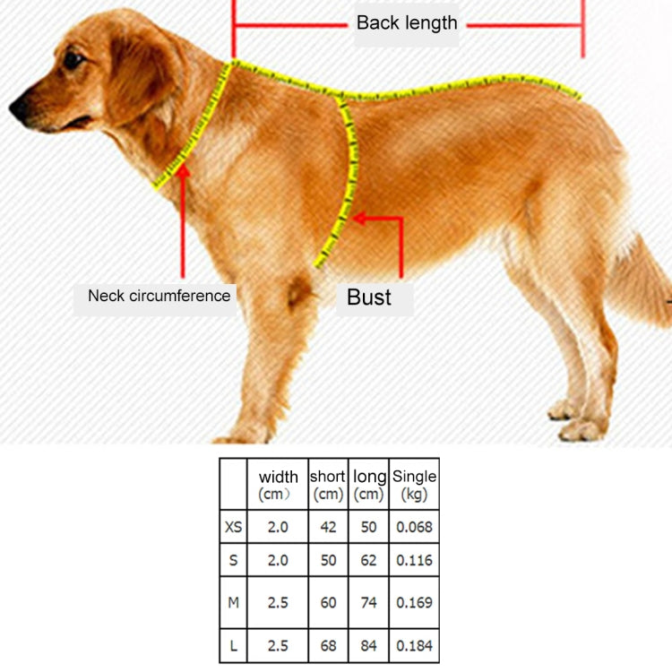 Pet Dogs A7 Reflective Polyester Chest Harness Lead Leash Traction Big Dogs Safety Chain Rope Collar, Size: L, 2.5*68*84cm