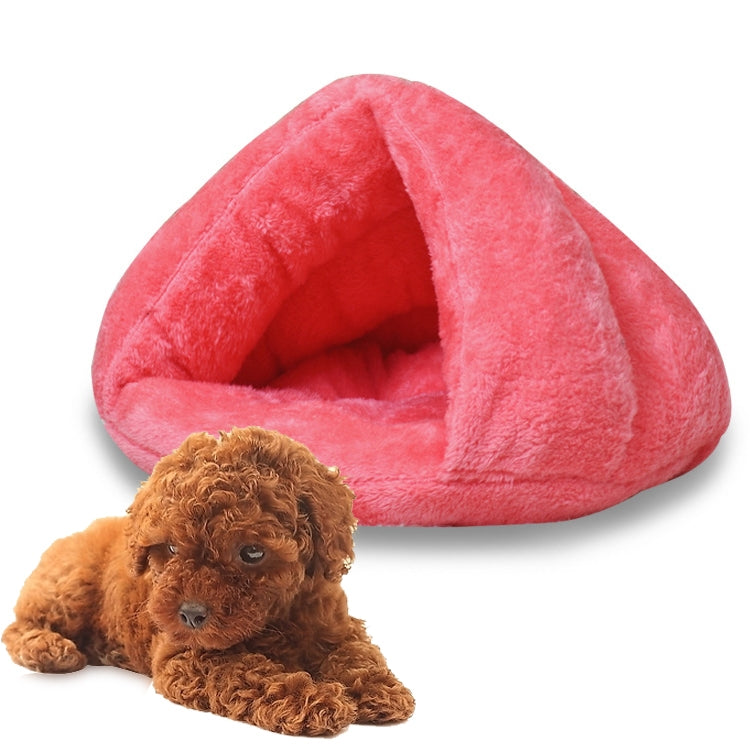 Triangular Cat Kennel Warm Thicken Mongolian Yurt Pet Dogs Cats House Size: M, 40×40×30cm