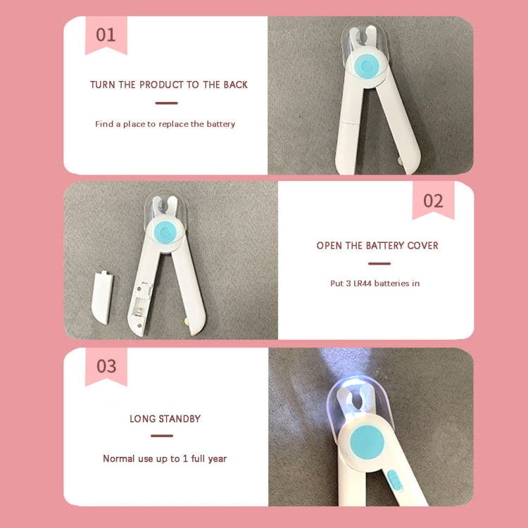 Pet Cat and Dog LED Light Nail Clippers
