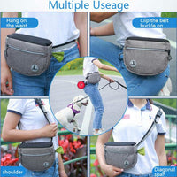 MOVEPEAK Pet Snack Bag Leash Pet Training Waist Bag Outing Dog Snack Bag