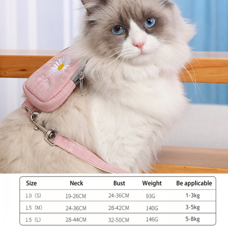 ZiChen Cat Traction Rope Small Pet Traction Embroidery Backpack