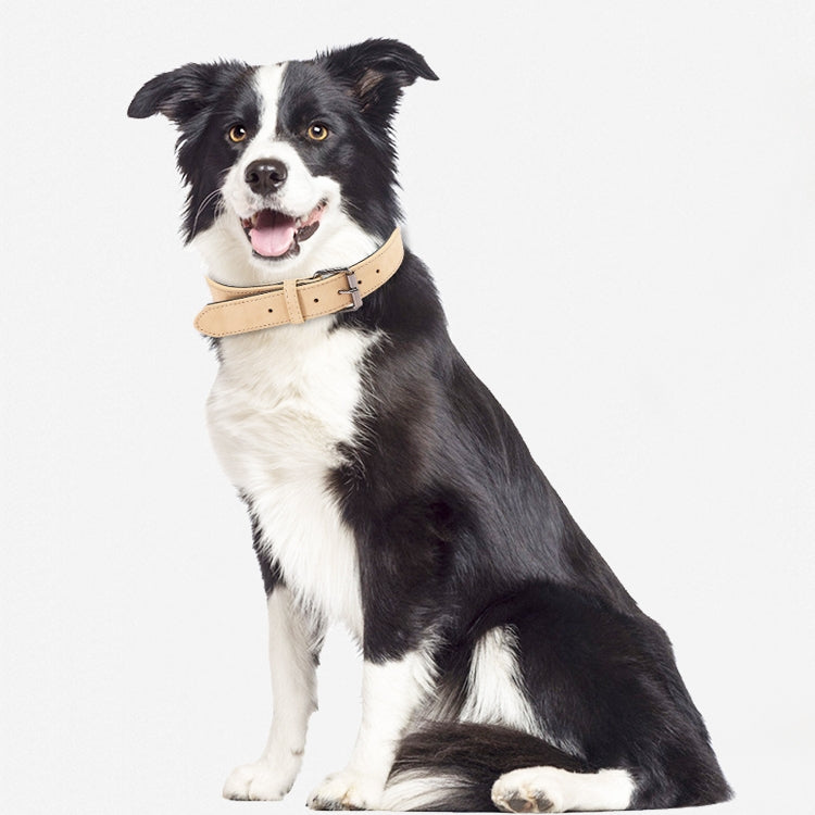 JINMAOHOU Dogs Double-Layer Leather Collar