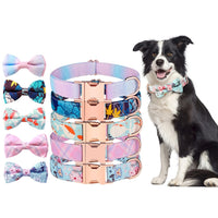 Rose Gold Buckle Pet Detachable Bow Collar, Size: