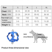 HT-864 Pet Traction Rope Reflective Breathable Dog Chest Strap Vest, Size: