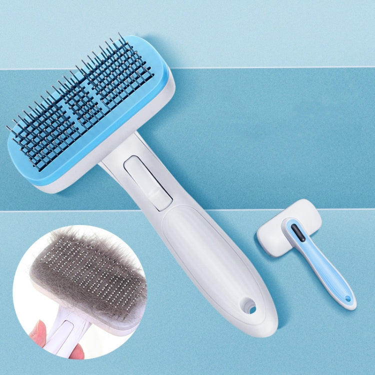 Pet Comb Cat Dog Hair Brush Hair Removal Tool, Style: Steel Needle (Pink)