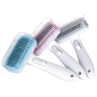 Pet Comb Cat Dog Hair Brush Hair Removal Tool, Style: Steel Needle (Pink)