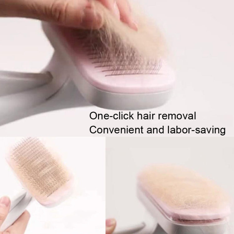 Pet Comb Cat Dog Hair Brush Hair Removal Tool, Style: Steel Needle (Pink)