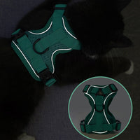 Pet Vest Harness + Traction Rope Set Reflective Breathable Dog Cat Harness