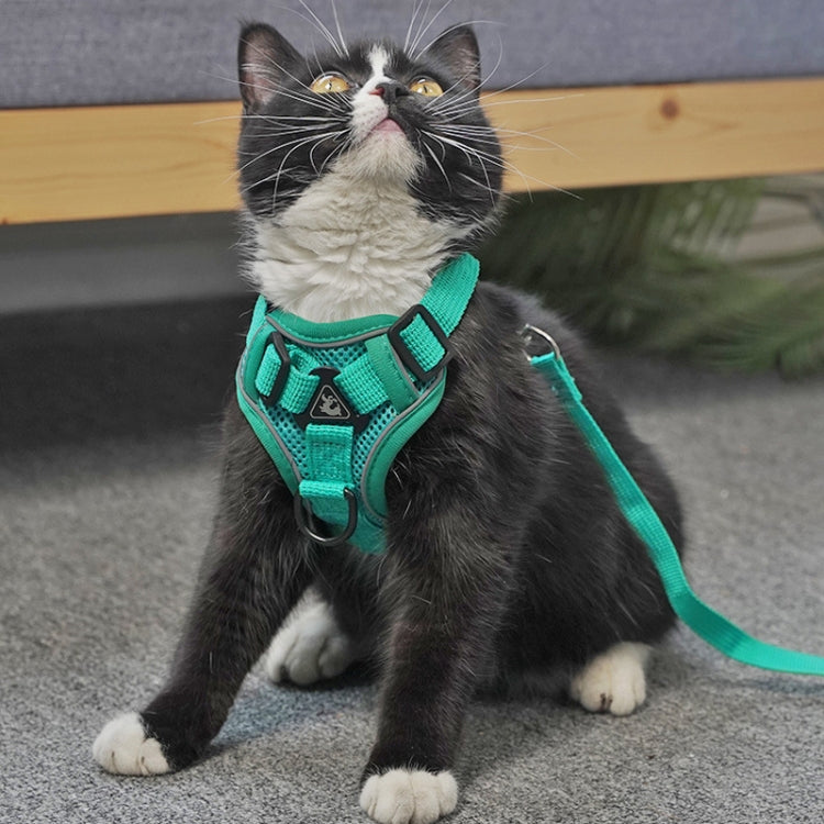 Pet Vest Harness + Traction Rope Set Reflective Breathable Dog Cat Harness