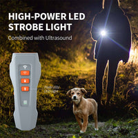 LED Flashing Light Handheld Ultrasonic Bark Arrester Frequency Conversion Dog Training Device