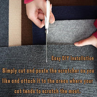 Trimmable Self-Adhesive Cat Scratching Mat DIY Climbing Cat Scratcher